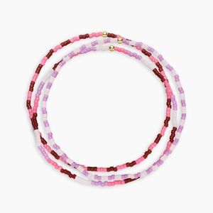 GORJANA Gigi Striped Malibu Glass Beaded Bracelets Set of 3 Pink Purple Boho